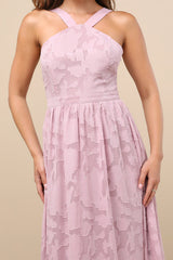Love and Beyond Mauve Pink Burnout Floral Maxi Dress