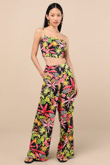 Matira Black Multi Tropical Print Cami Top