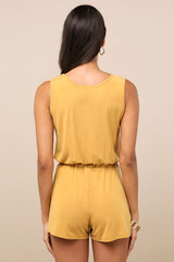 Sun Charmer Yellow Sleeveless V-Neck Lounge Romper