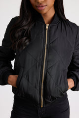 Style Expedition Black Quilted Bomber Jacket