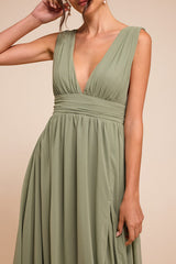 Heavenly Hues Sage Brush Maxi Dress