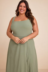 Remarkable Arrival Sage Brush Sleeveless Maxi Dress