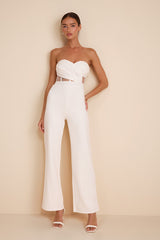Surely Stunning Ivory Strapless Bustier Jumpsuit