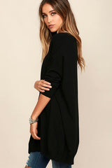 Ticket to Cozy Black Oversized Sweater