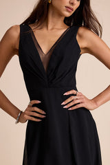 Simply Immaculate Black Backless Maxi Dress