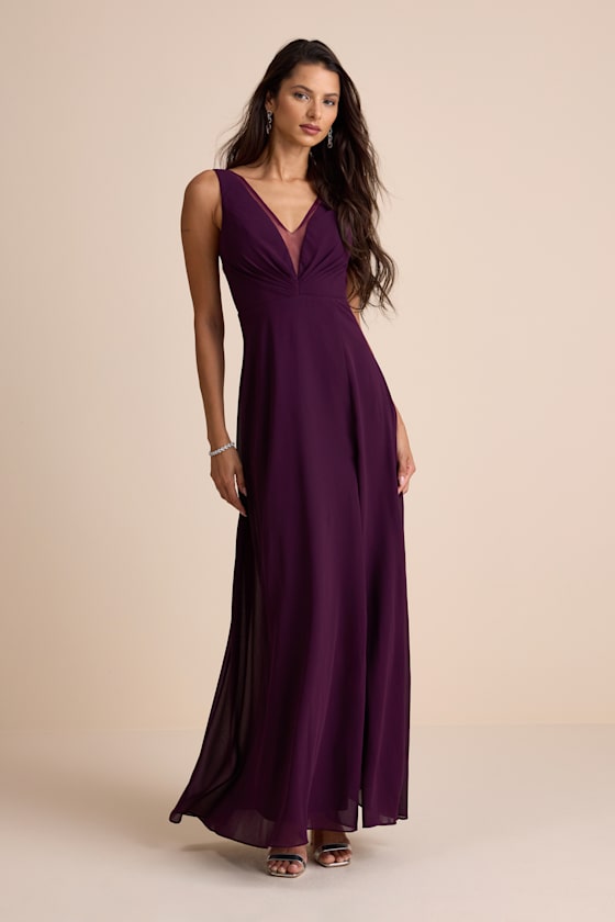 Simply Immaculate Dark Purple Backless Maxi Dress