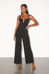 Brighton Black Plunge Wide-Leg Jumpsuit