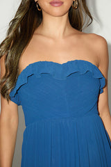 Always Remarkable Navy Blue Pleated Mini Dress