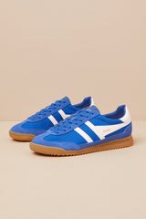 Tornado Sapphire Color Block Suede Leather Sneakers