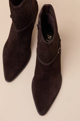 Ilhana Chocolate Suede Leather Mid-Calf Boots