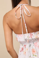 Alwynn Ivory Floral Halter Mini Dress