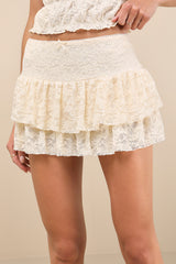 Angel Cream Lace Mini Skort