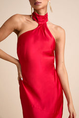 Madalena Red Satin Cowl Back Maxi Dress