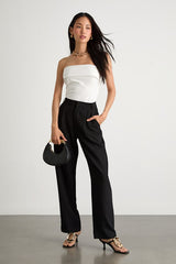 Nikora White Ponte Knit Strapless Top
