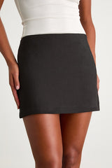 Mienna Black Low-Rise Mini Skirt