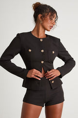 Lynn Black High-Waisted Micro Shorts