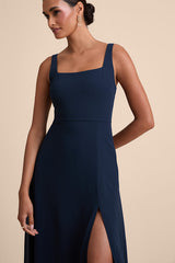Remarkable Arrival Navy Blue Sleeveless Maxi Dress