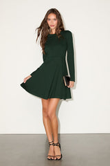 Forever Chic Dark Green Long Sleeve Dress