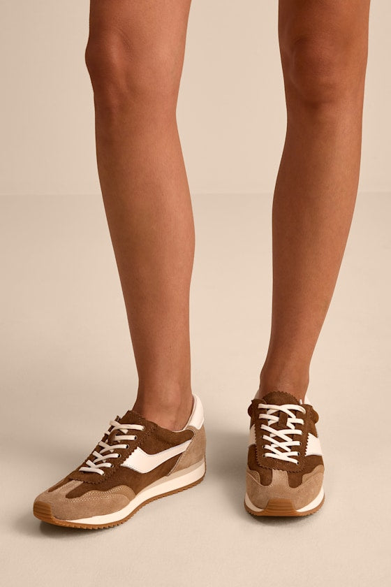 B.Ntcd Brown Multi Suede Leather Sneakers