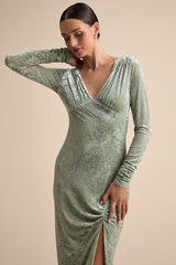 Valerie Sage Velvet Burnout Bodycon Midi Dress