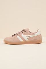 Aztec Cameo and Off White Suede Leather Lace-Up Sneakers