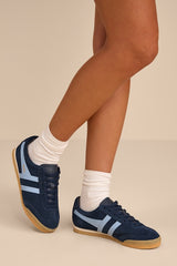 Apollo Navy and Air Suede Lace-Up Sneakers