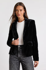 Cashton Black Velvet Blazer