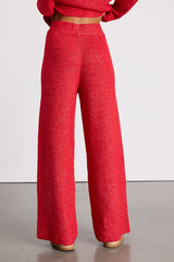 Carvalho Red Ribbed Knit Sweater Pants