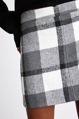 Mad For Plaid White and Grey Plaid Mini Skirt