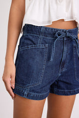 Catalina Dark Wash Denim Drawstring Shorts