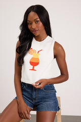 Milo White Multi Graphic Sweater Tank Top