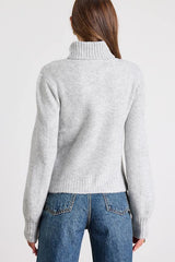 Meet Cozy Heather Grey Knit Long Sleeve Turtleneck Sweater