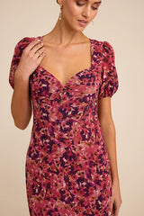 Gianni Rusty Rose Multi Floral Backless Maxi Dress