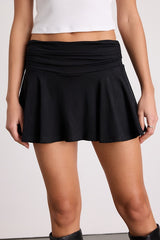 Celida Black Jersey Knit Low-Rise Micro Mini Skort