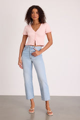 Ribcage Light Blue Denim Straight Ankle Jeans