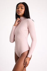 Crawford Blush Long Sleeve Mock Neck Bodysuit