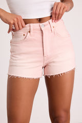 501 Original High Rise Light Pink Cutoff Denim Shorts