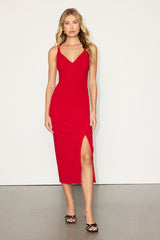 All This Allure Red Strappy Backless Midi Dress