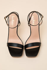 Linda Black Platform Ankle Strap High Heel Sandals