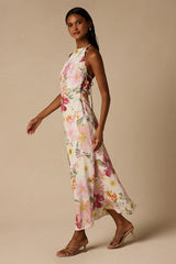 Sidney Ivory Multi Floral Halter Maxi Dress