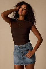 Alaire Medium Wash Denim High-Rise Mini Skirt