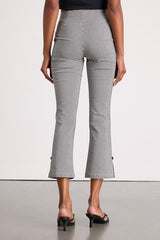 Nomi Black and White Gingham Cropped Flare Pants