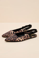 Brianna Leopard Pointed-Toe Slingback Flats