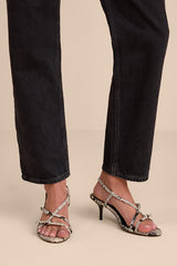 Sara Snake Strappy Slingback High Heel Sandals