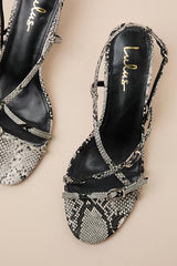 Sara Snake Strappy Slingback High Heel Sandals