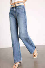 Trendiest Choice Medium Wash High-Rise Wide-Leg Jeans