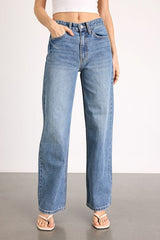 Trendiest Choice Medium Wash High-Rise Wide-Leg Jeans