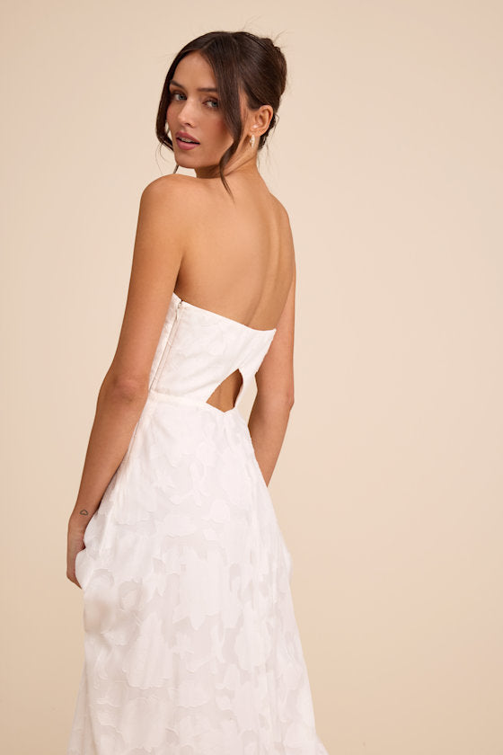 Garden of Romance White Burnout Maxi Dress