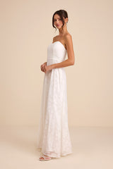 Garden of Romance White Burnout Maxi Dress