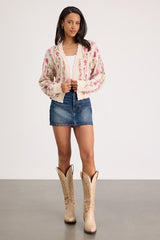 Holland Ivory Multi Floral Open-Front Cardigan